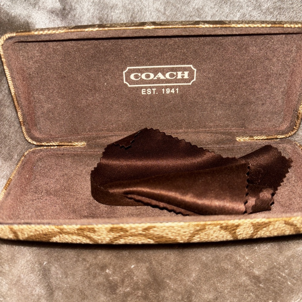 Coach Tan and Brown Glasses Case